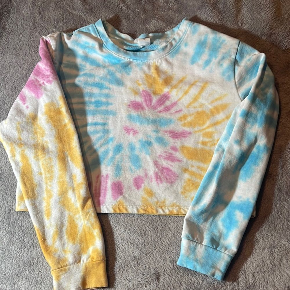 PINK Victoria's Secret Tie-Dye Sweatshirt - Blue, Yellow, Pink